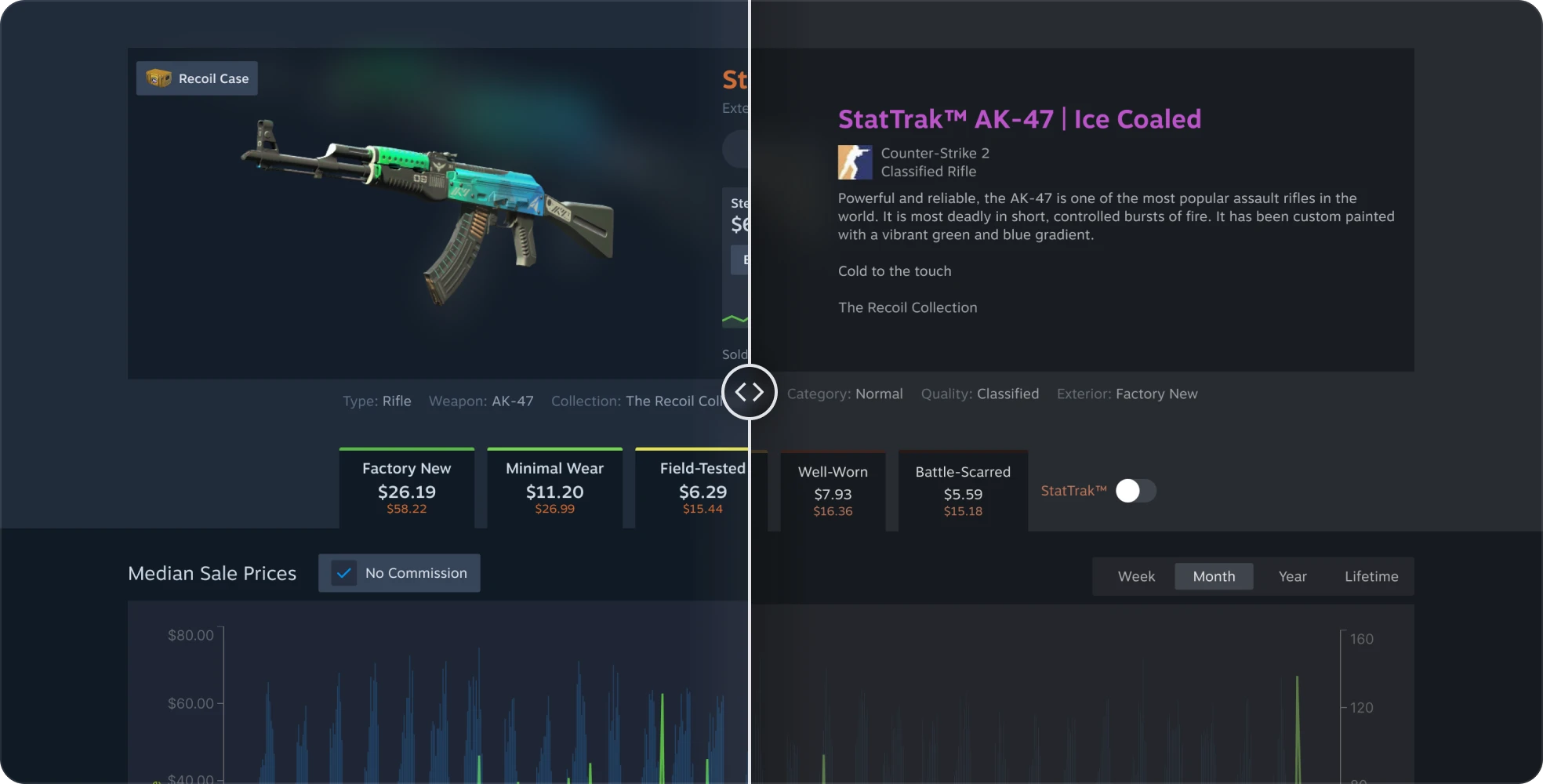 Compare slider